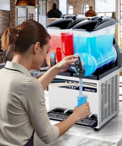 Alternative view of VEVOR Slushy Machine, 15Lx2 Double Tank Commercial Margarita Machine, 120 Cups Stainless Steel Margarita Smoothie Frozen Drink Machine, Slushie Machine for Home Party Restaurants Cafe Bars