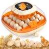 [2024 Upgrade] 25 Egg Incubator, Automatic Egg Turner with Thermometer Seat and Humidity Control, Egg Candler, 360° View with Clear Window, Incubators for Hatching Chicks