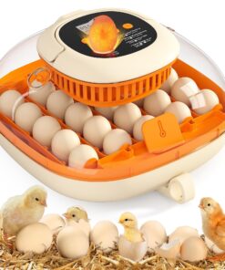 [2024 Upgrade] 25 Egg Incubator, Automatic Egg Turner with Thermometer Seat and Humidity Control, Egg Candler, 360° View with Clear Window, Incubators for Hatching Chicks
