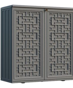 Indoor Outdoor Storage Cabinet Waterproof with Shelf Off White Plastic Outdoor Cabinets