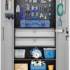 Yizosh Metal Garage Storage Cabinet with Locking Doors and 2 Drawers, Heavy Duty Steel Tool Cabinet with Pegboard, 71" - Lockable Cabinets