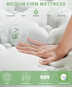 Alternative view of Queen Size Mattress 12 Inch, Medium Firm Memory Foam Hybrid Mattress with Individual Pocket Spring - Pressure Relief, Motion Isolation, Cool Sleep, 80" x 60"