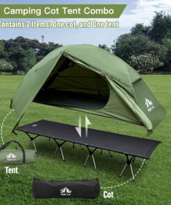 Alternative view of Night Cat Camping Cot Tent - Waterproof 1-Person Off-Ground Combo Cot Bed for Adults Portable Easy Set-up Tent