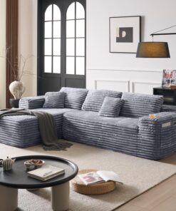 Alternative view of Cloud Sectional Couch with L-Shape Chaise, Modern Modular Sofa with Deep Seat, Built-in Cup Holder & Storage Pocket for Living Room Bedroom, No Assembly Required (Dark Gray, Left Sitting Chaise)