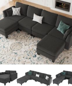 Modular Sectional Sof Convertible U Shaped Sofa Couch with High Density Memory Foam