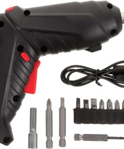 Cordless Rechargeable Screwdriver Set Compact Electric Drill with LED Light